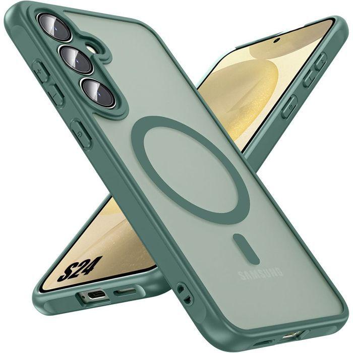 Coque de protection - BOOLING - pour Samsung Galaxy S24 - Vert Nuit - Antichoc - Protection Caméra