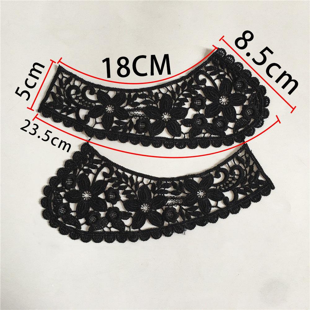 Black And White I Embroidery Hollow Milk Silk Water-Soluble Decoration With Clothing Collar Diy Sewing Lace Accessories