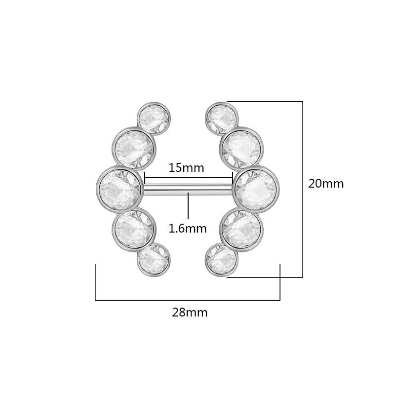 2 шт., кольцо для сосков со штангой, кольца для пирсинга, креативные украшения для тела в стиле панк, кольца с цирконом в форме сердца для женщин