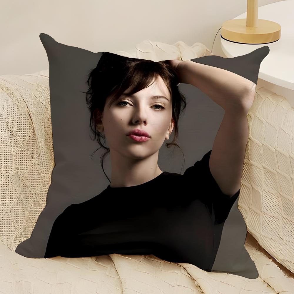 SScarlett Icon JJohansson Pillow Case Natural Linen DoubleSided Printing Sofa Home Decor Cushion Cover