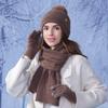 Winter Velvet Warm Hat Scarf Suit Women's Knitted Hat Coldproof Earmuffs Head Wool Hat