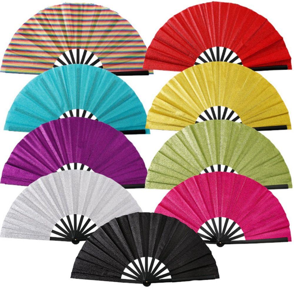 Ручной веер для танца 33 см Веер Кунг-фу Портативный Складной веер с блестками Подарок