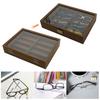 Wooden Sunglasses Organizer with 8 Slots Lockable Display Case for Women Men Glasses Storage Box for Multiple Eyewear Watches Jewelry