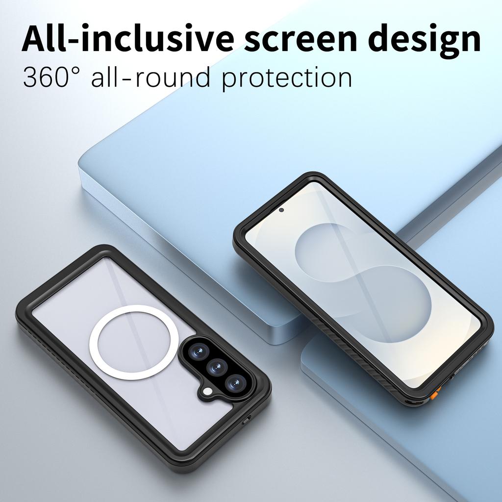 REDPEPPER Серия FS Для Samsung Galaxy S26 Водонепроницаемый чехол IPX8 PC TPU PET Прозрачная магнитная крышка для телефона