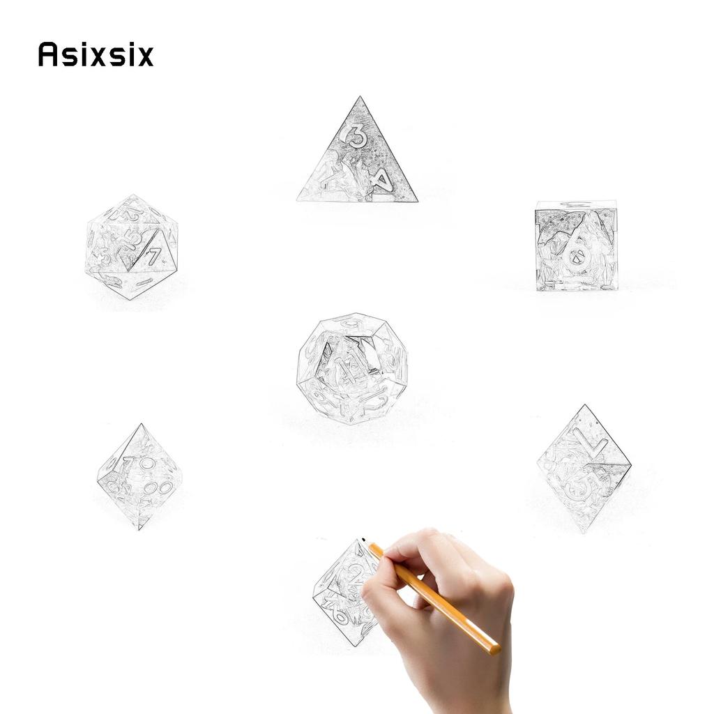 7 шт. зеленый золотой номер с острыми краями, смоляные кубики, многогранные кубики, подходящие для ролевых ролевых игр, настольная игра