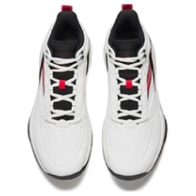 Anta Cushioning Slip Resistant Coverage High top Basketball Shoes Men's White Black Red 912511604Q-2
