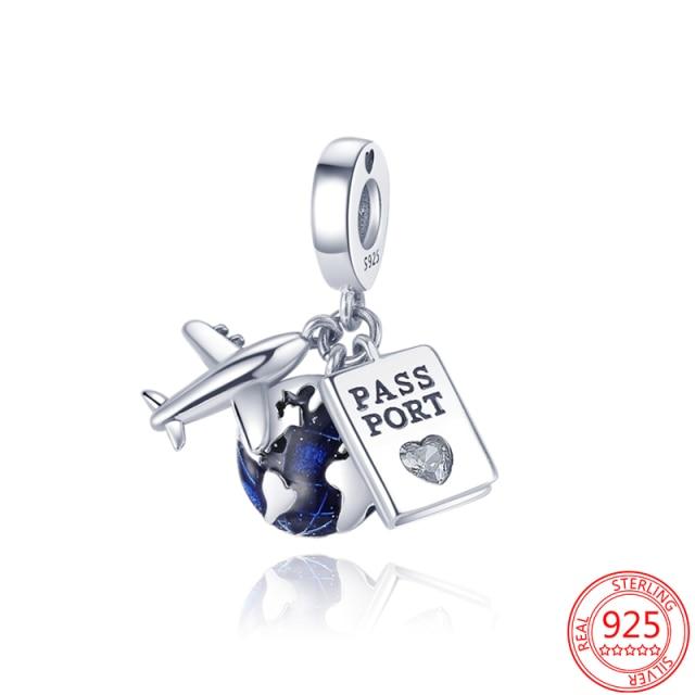 925 Sterling Silver Glass Beads Charms for Jewelry DIY Making Fit Original Bracelets Bangles for Women Gift