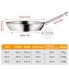 Stainless Steel Skillets 26/28cm Frying Pan Non Stick Bottom Pans Cookware Fried Steak Pot for Cooking Kitchen Home