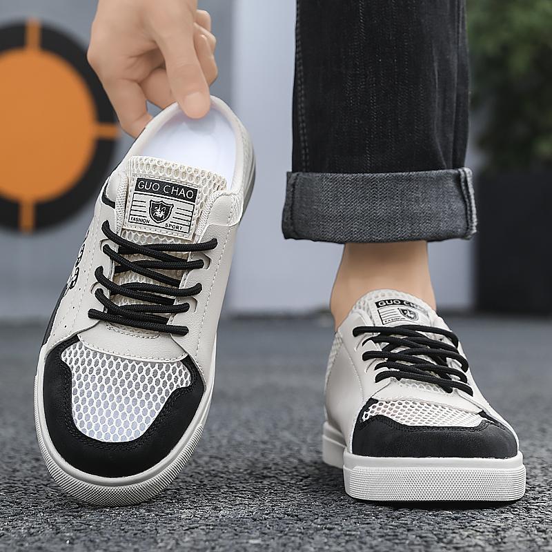 Мужская спортивная обувь, летние мюли с открытой спиной, повседневные тапочки, кроссовки больших размеров для студентов, сандалии больших размеров