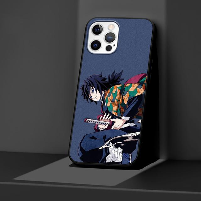 Case For Apple Iphone 11 13 12 Mini 14 Pro Max Xr 7 8 +Se 2020 Xs 6 6s Plus 5 5s Black Silicone Phone Cover Anime Giyuu Tomioka