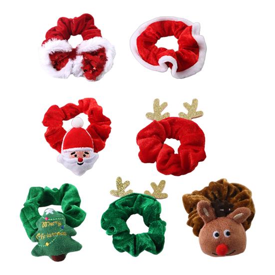 Рождественский утиный воротник Эластичный плюшевый воротник для питомца Санта-Клаус Рождественская елка Шея