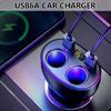 Разветвитель прикуривателя на 2 гнезда, двойной USB-адаптер, светодиодный дисплей, автомобильное зарядное устройство, USB-адаптер для автомобильной зарядки