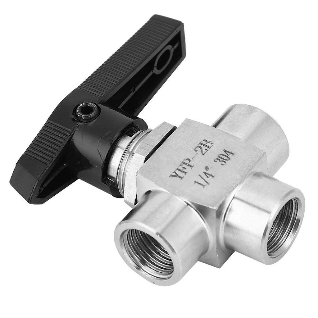 3 Way Ball Valve BSPP Female Thread Stainless Steel Valve for Water Pipe Flow ControlBSPP 1/4in