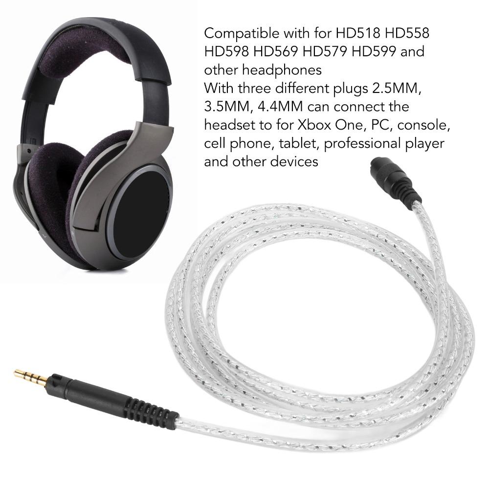 Flexible Silver Plated Earphone Cable for HD518 HD558 HD598 HD569 HD579 HD599 Upgrade Experience