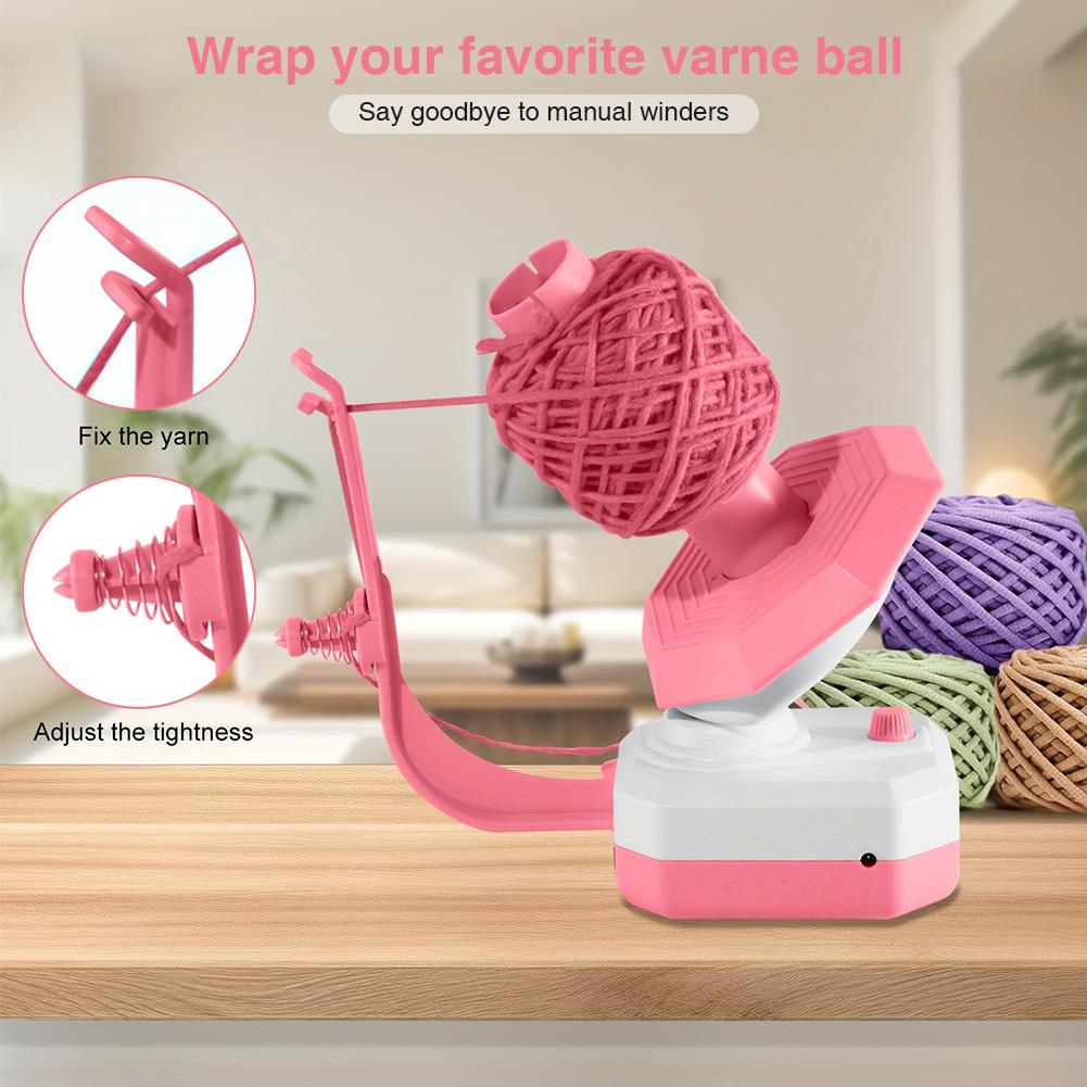 Моталка для пряжи Моталка для пряжи для вязания крючком USB-подключение Автоматическая прядильная машина Нескользящая основа Ролик для прядения шерсти для любителя вязания