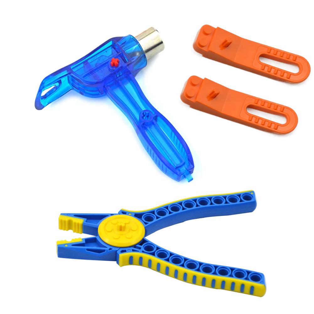 DIY assembly Brick Smart Building Block Tool Designer with high-tech Tool Technology Parts Hammer Plier Clip remover