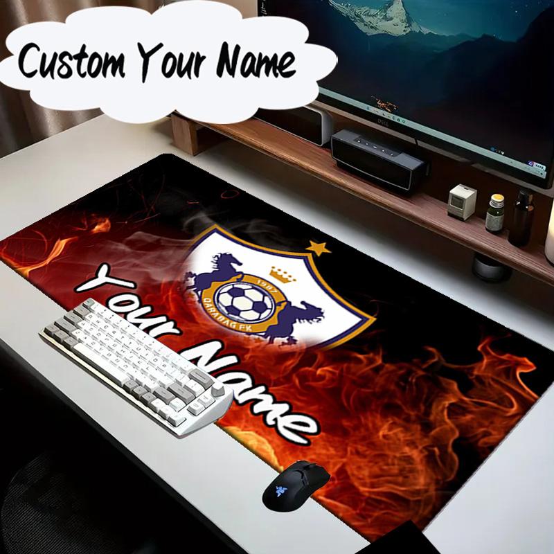 Custom Name Mouse pad Dynamic Qarabag Crest Design Mouse Pad Desk Mat, Non-Slip Rubber Backer Pad For Computer Notebook Gaming Mouse Pad Gift