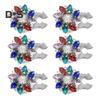 1/6Pcs Button Covers Faux Pearls Shiny Rhinestone Flower Shape Button Clip with Pliers Press Dress Suit Tux Accessories