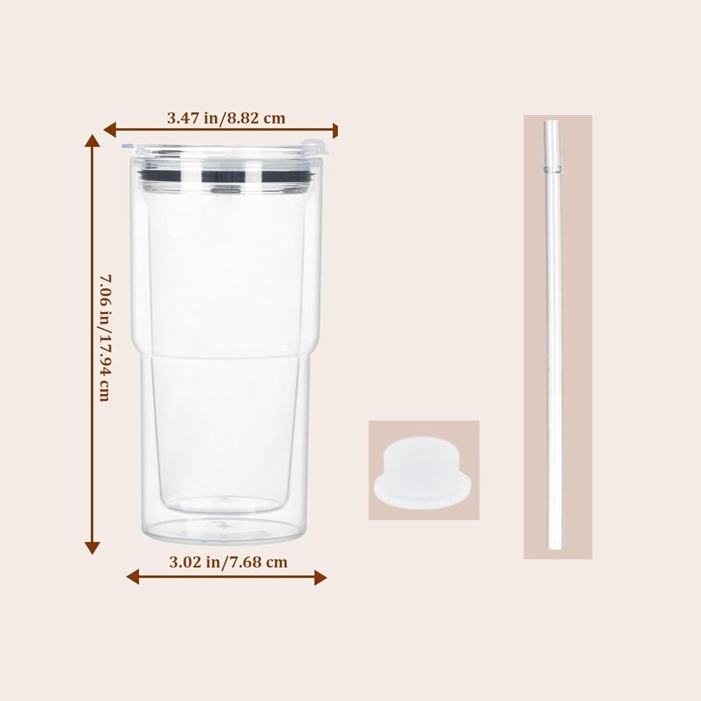 Gift 18oz Capacity Mason Jar Cups Reusable Double Layers Water Bottles Break-Resistant Snow Globe Tumbler Holiday Gifts