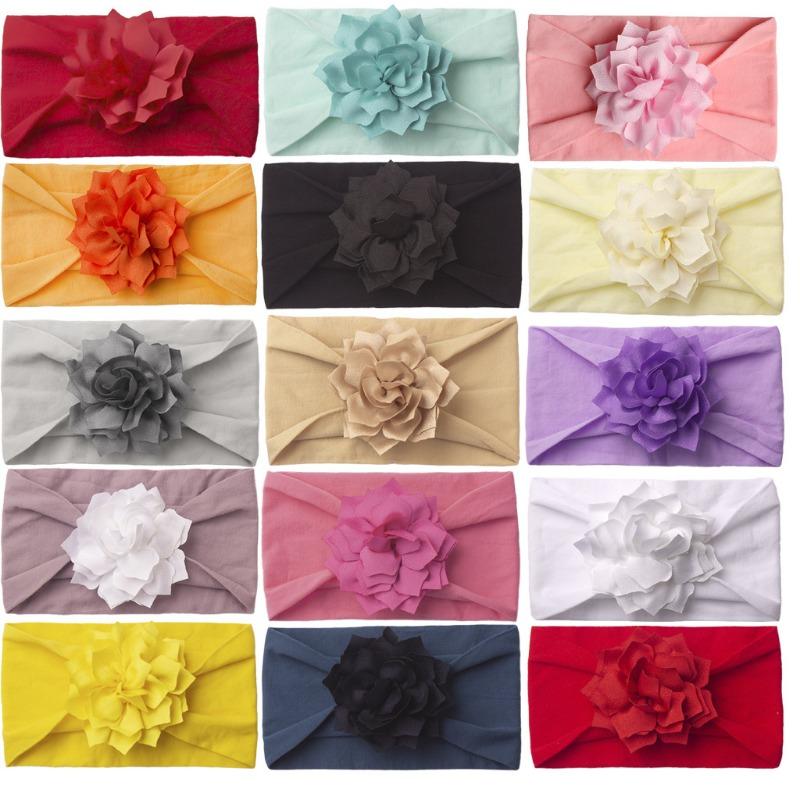 New flower soft baby headscarf, cute and comfortable solid color baby fontanelle headband, children's accessories