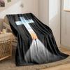 Cross Shape Seaside Sky Blanket  Printed Blanket for Living Room Bed Couch lunch break Soft Cozy Blanket for Friend's festival Gift