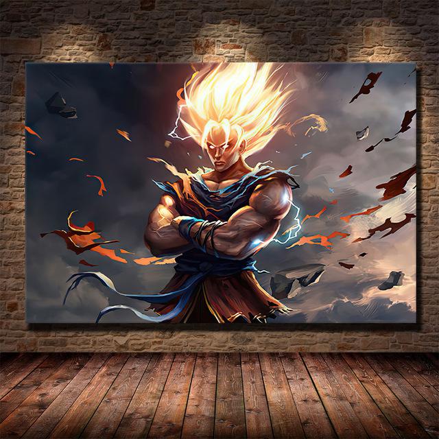 Классический японский аниме Dragon Ball Goku плакат холст картина детский подарок росписи гостиная спальня дома настенная картина украшение без рамки