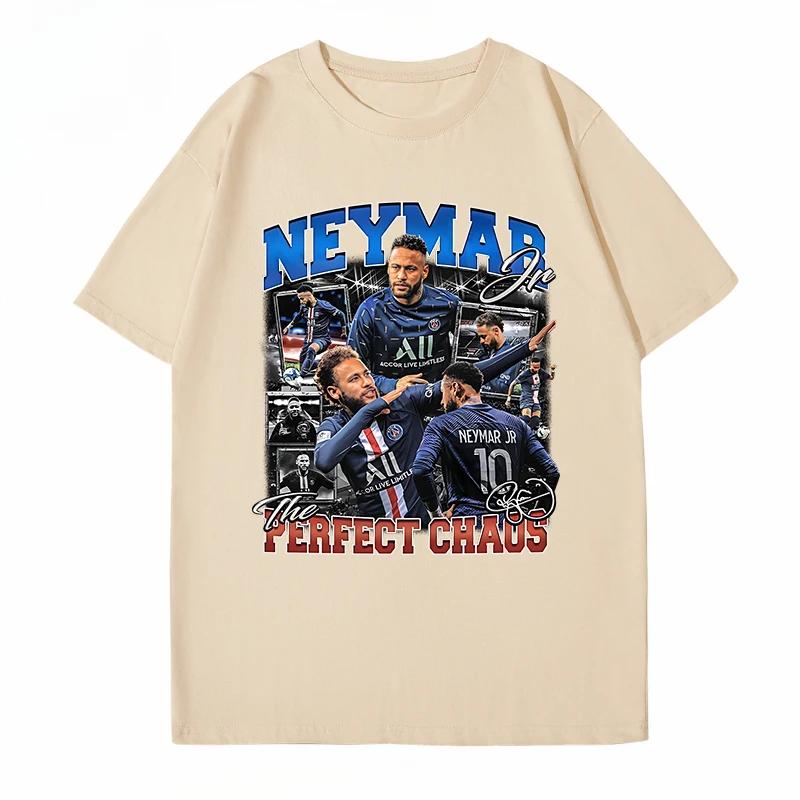 Neymar Neymarjr Heavy Cotton Printing Short-sleeved T-shirt American Retro Short-sleeved Couple Basketball Clothes Versatile