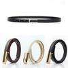 Кожаный материал Металлическая U-образная пряжка Поясной ремень Ретро Тонкий поясной ремень Брючный ремень для платья Женская одежда