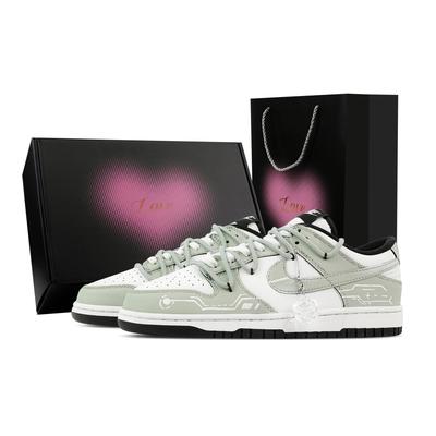 Кроссовки Dunk Cyber Blue и Белый Фарфор, Кожаная Коробка-Сердце, Устойчивая к Истиранию, Низкие Скейтбордические Туфли, Унисекс DD1391-100(Команда773--)
