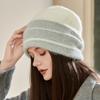Knitted Winter Hat for Women - Hand Washable, Stretchable, Double-Layer Warmth, Comfortable Ear Cover, Thick Yarn Slouchy Beanie