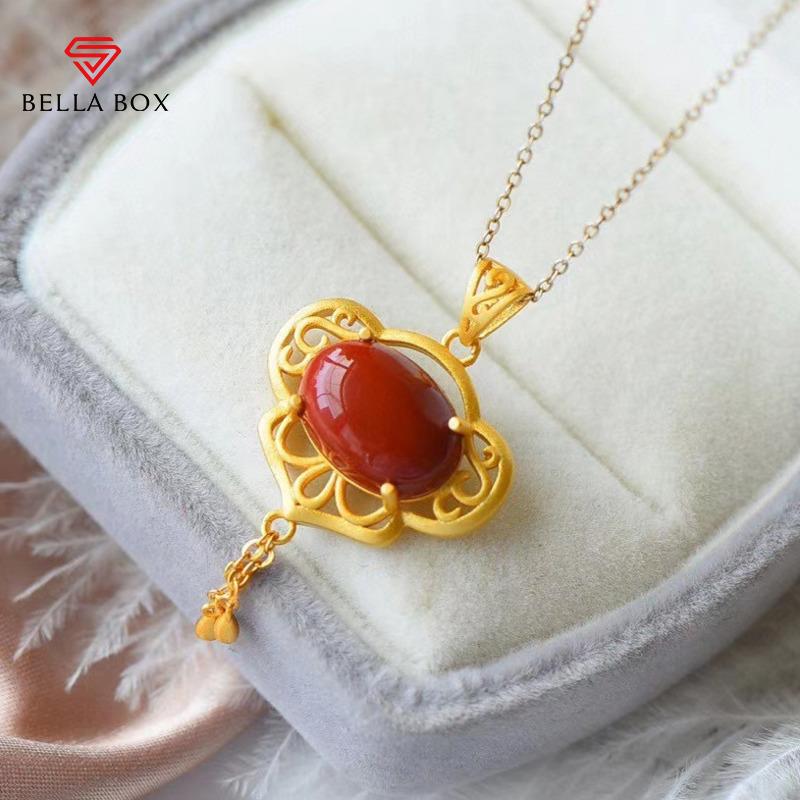  Bella Box, новый стиль, темперамент, китайский красный воск, выдолбленный кулон, женская модная цепочка на ключицу для женщин, очаровательная вечеринка ко Дню матери