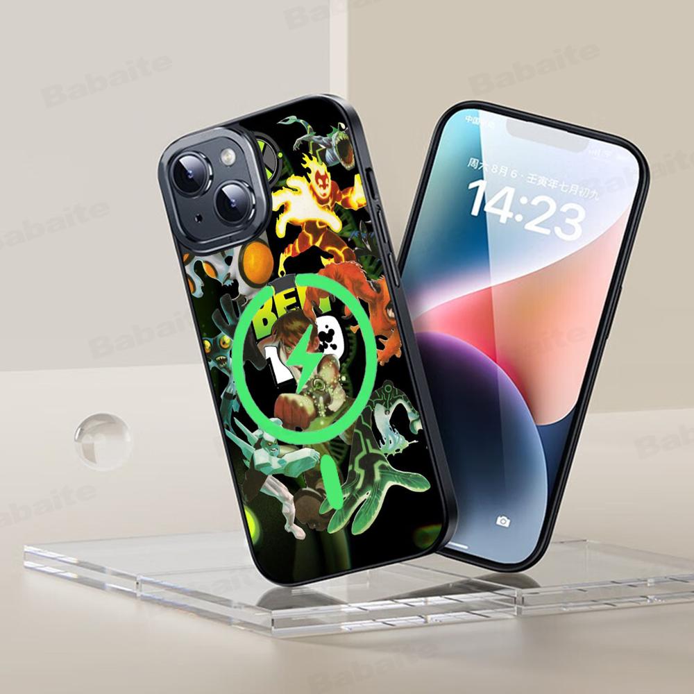 Classic Cartoon TV B-Ben-10 Phone Case Magnetic Case For IPhone 16 14 13 12 11 15 Pro Max Plus For Magsafe Wireless Charge Cover