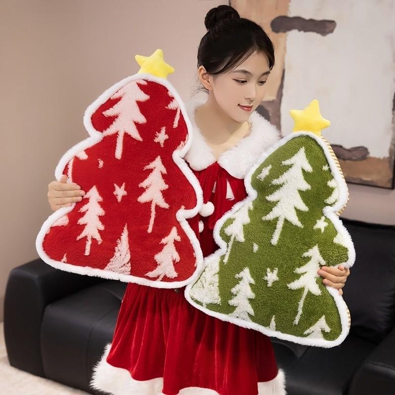 Tree Cartoon Christmas Stuffed Doll Plush Pillow Ornament Holiday Gifts Decor