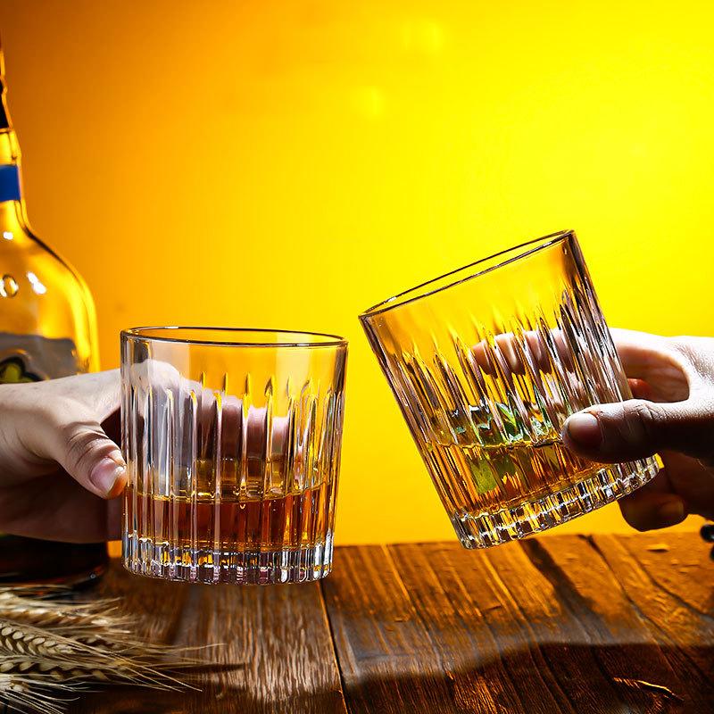 Полосатый простой прозрачный хрустальный стакан Стакан для виски Стакан для сока Стакан для воды