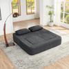 Modular cloud sofa with armchair, foldable sleeper, guest bed & floor sofa, convertible sofa with pockets for phone and remote control, Light Gray