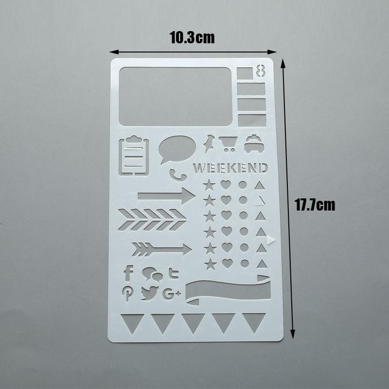 12pcs Stencil Set Planner DIY Drawing Template Journal Notebook Diary Scrapbook