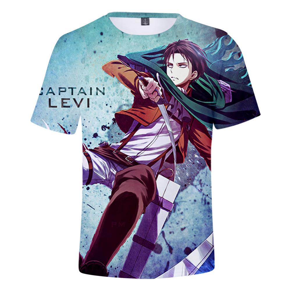 Men's 3D Color Printed Short Sleeved T-shirt with Street Fashion Around The Giant In Summer Anime Attack T-Shirts