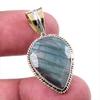Natural Labradorite 925 Solid Sterling Silver Jewelry TwoTone Pendant 1.50" G6p83