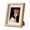Wooden Hollow Glass Photo Frame Desk Display 6x8x10 Inch DIY Picture Modern Minimalist MDF Craft