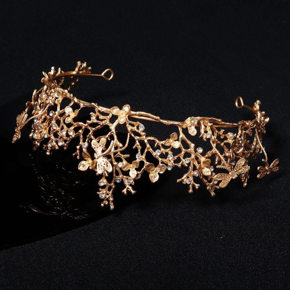 Hair Hoop Metal Princess Crowns Rhinestone Bride Tiaras Exquisite Retro Crown Hair Jewelry