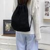New Casual Knitted Hollow Backpack Large Capacity Solid Color Backpack Fashionable Girl Bucket Bag