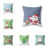 Santa Claus Snowman Merry Christmas Print Pattern Cushion Cover Home Living Room Sofa Decoration Square Pillow Pillow Cover