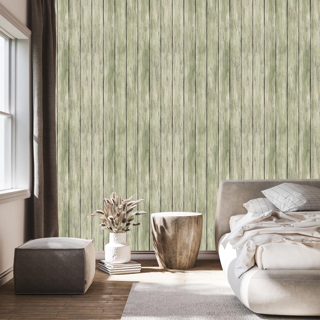 Stylish vertical wooden planks wallpaper for living room and bedroom 50x1000