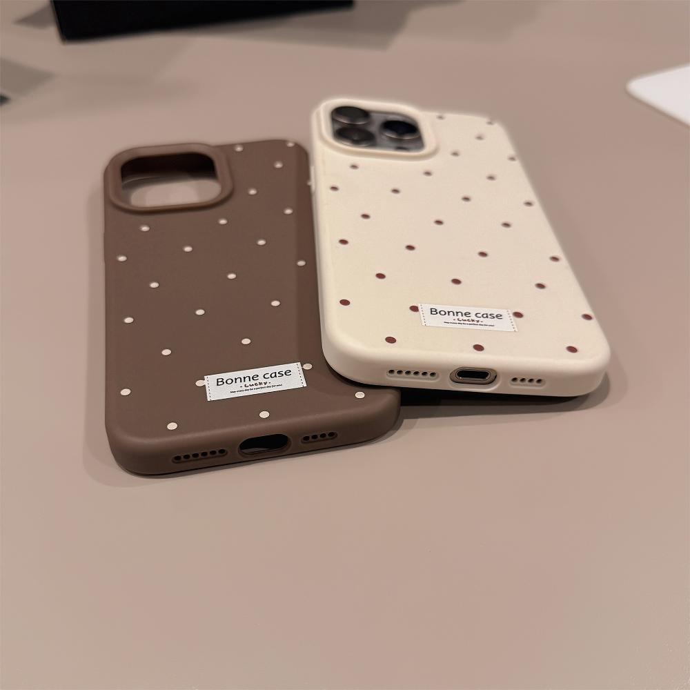 Чехол для iPhone 17 в корейском стиле в горошек, Чехол для телефона Apple 15 Pro Max, Минималистичный и стильный, Ударопрочный, Мягкий чехол