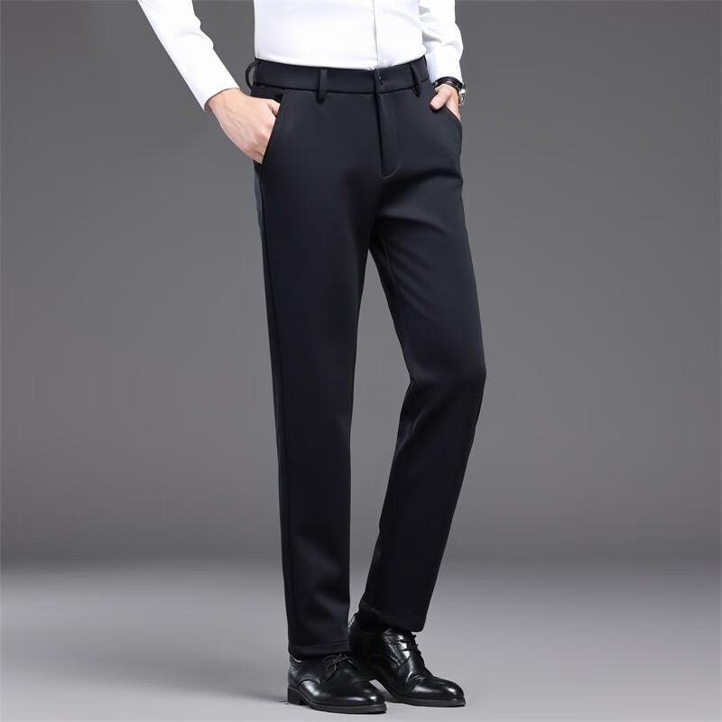 Yiliteng Men's Casual Wrinkle-Resistant Straight-Fit Pants YTMMC6005