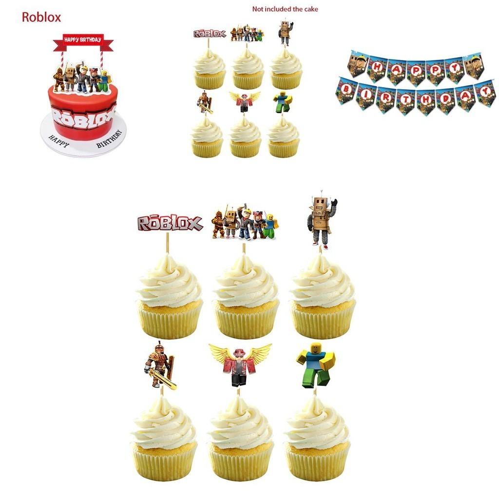 Захватывающие товары для дня рождения в Roblox: потрясающий баннер, воздушные шары и декоративные топперы для торта