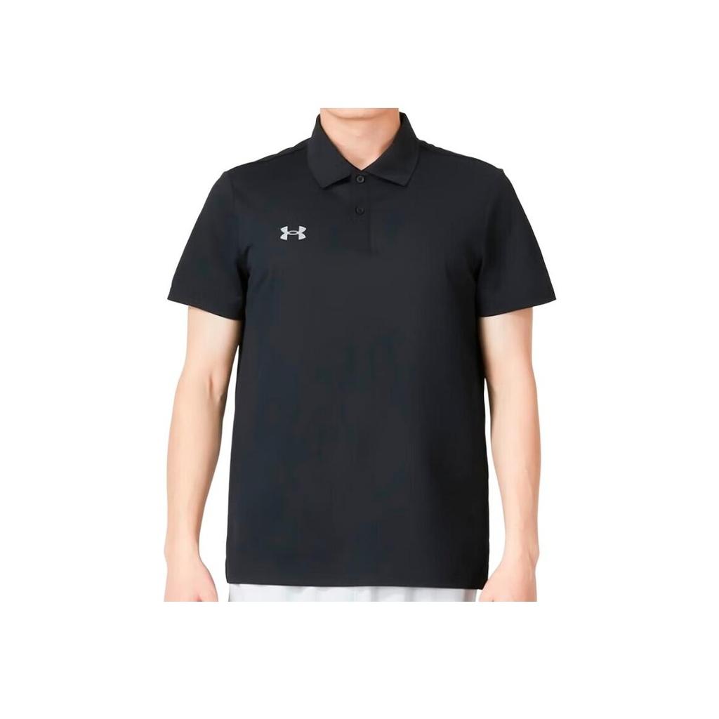 Under Armour Solid Color Breathable Straight Cut Short Sleeve Polo Shirt Men Tops Black 23500507-001