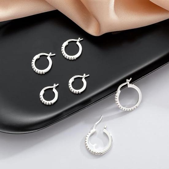 1 пара женских сережек-обнимашек с кубическим цирконием, круглая форма, подарок на день рождения, свадьбу, поездки на работу, выпускной, ювелирные изделия, серьги-кольца