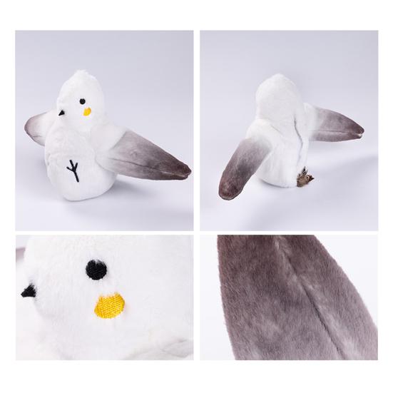 Интерактивная плюшевая игрушка для кошек-птиц, перезаряжаемая через USB, хлопающая щебечущая птица, активируемая прикосновением, электрическая имитация животных для домашних кошек