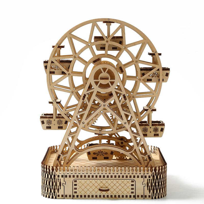 Cross-border New 3D Jigsaw Ferris Wheel Wooden Toys Educational Assembled Toys DIY Creative Ornaments
